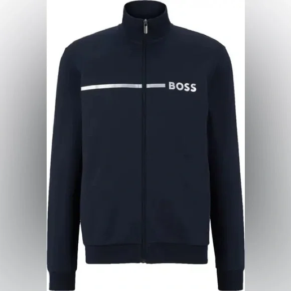 BOSS Men's Dark Blue Zip-Up track jacket - Picture 7 of 7
